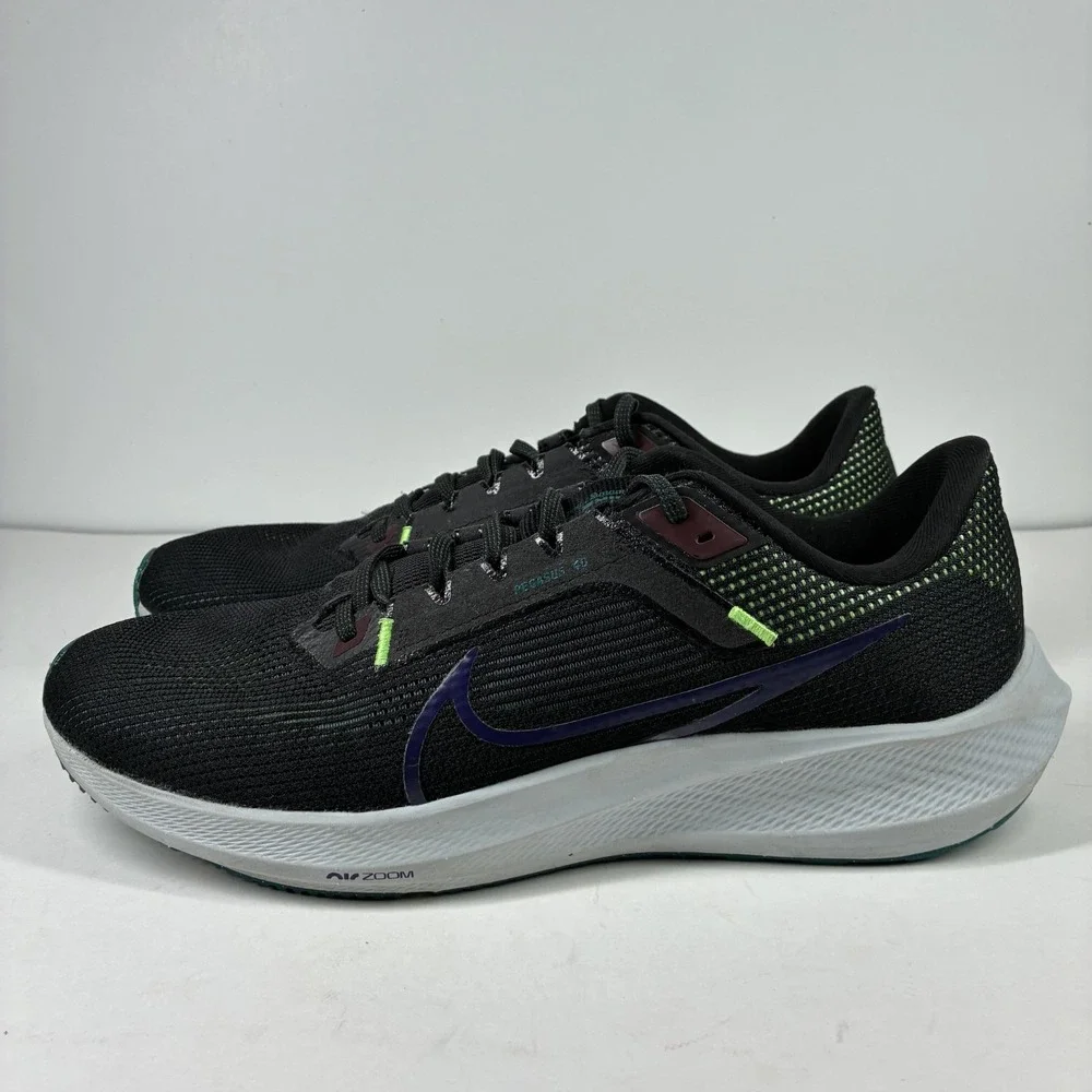 Nike Air Zoom Pegasus 40 Men's US 13 Black Purple Ink Running Shoes DV3853-005